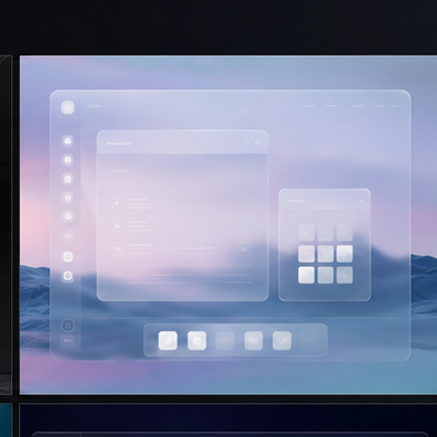 Glassmorphism OS visual direction